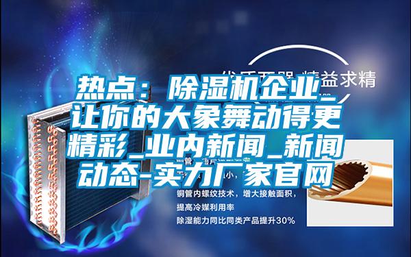 热点：除湿机企业_让你的大象舞动得更精彩_业内新闻_新闻动态-实力厂家官网