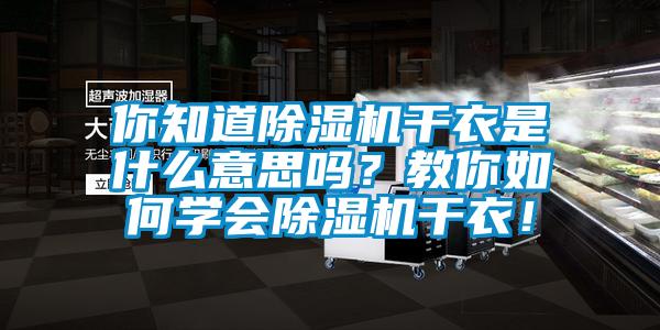 你知道除湿机干衣是什么意思吗？教你如何学会除湿机干衣！